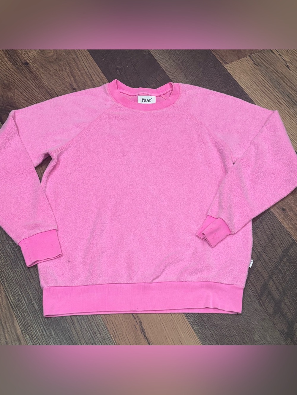 FEAT Clothing Blanket Blend Fleece Crew Pullover
Sweatshirt PINK S